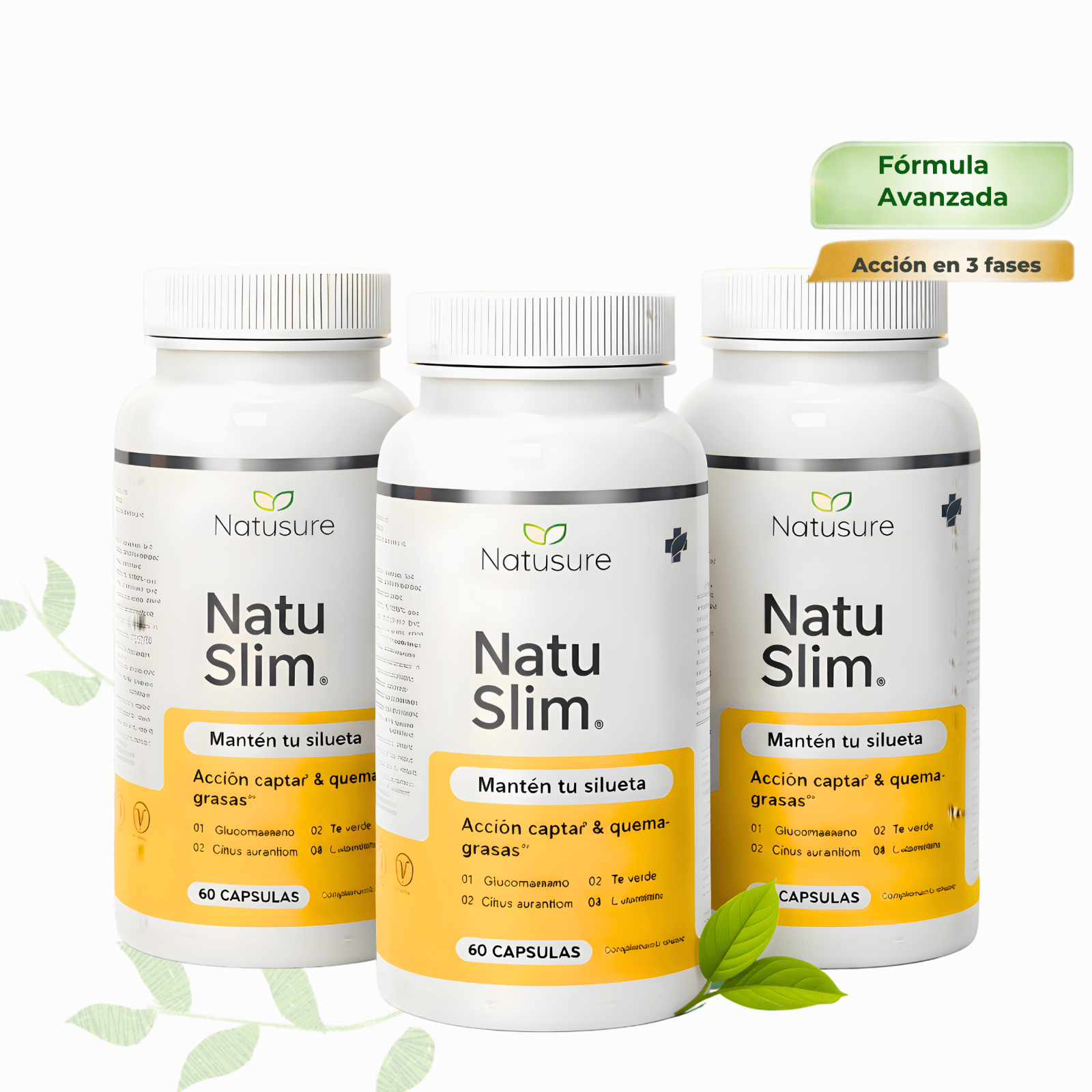 NatuSlim Pack 3 - Reduce grasa y Controla el apetito - Natusure