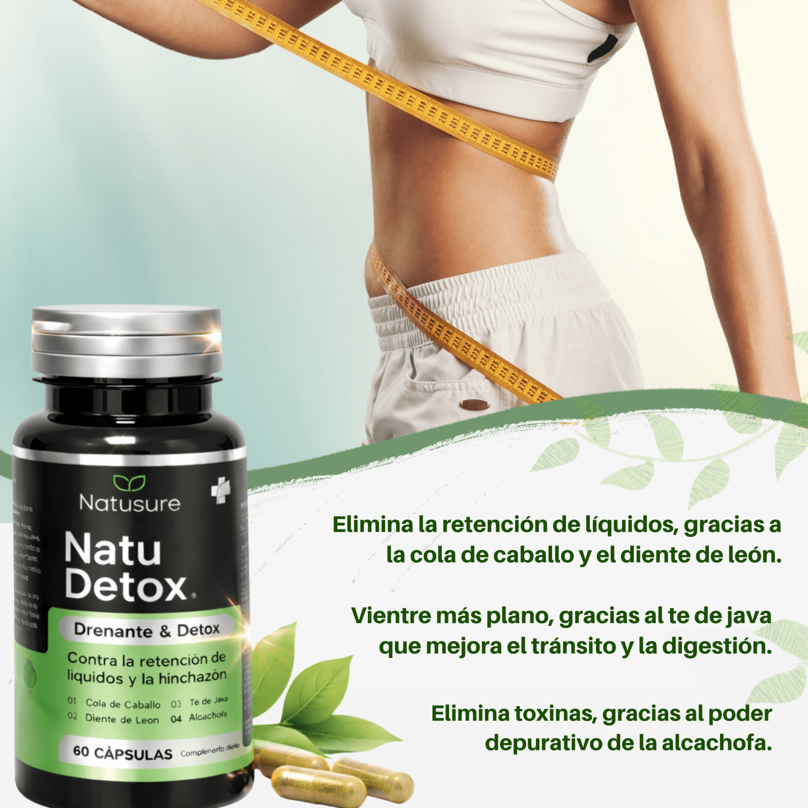 Pack x3 - NatuDetox - Reduce la Retención de líquidos e Hinchazón - 6 meses - Natusure