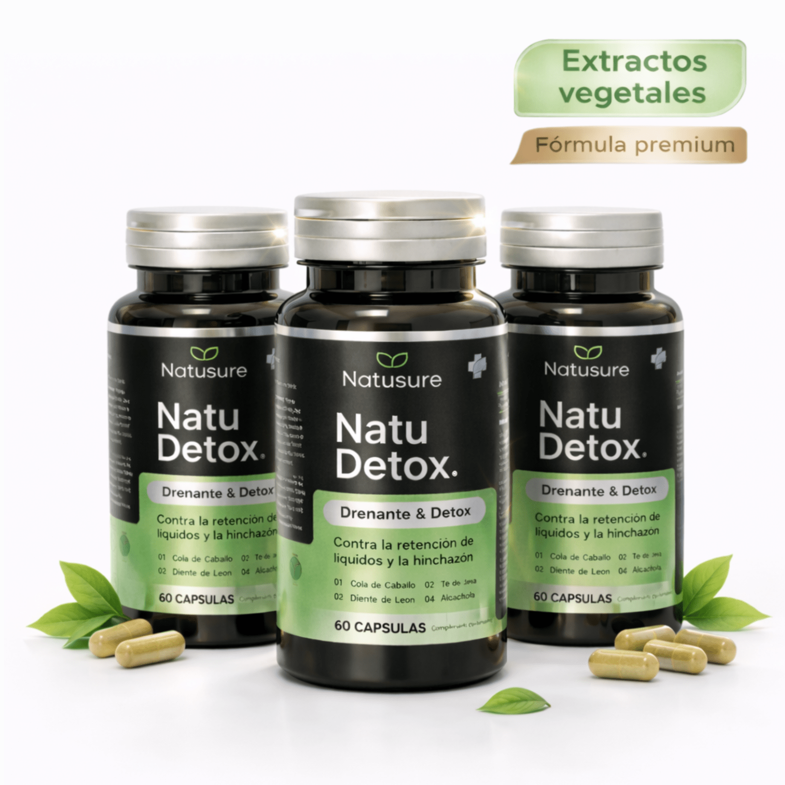 Pack x3 - NatuDetox - Reduce la Retención de líquidos e Hinchazón - 6 meses - Natusure