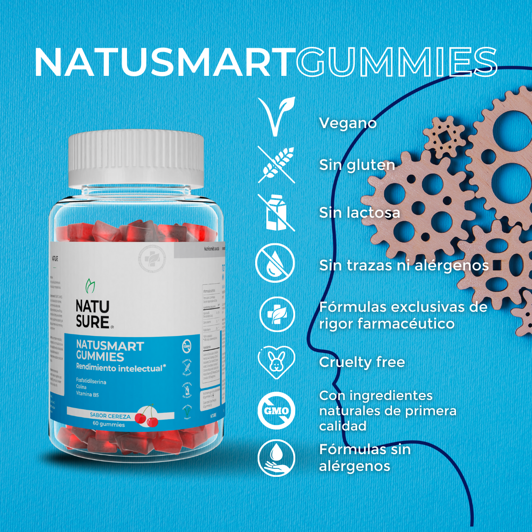 NatuSmart Gummies - Rendimiento intelectual y concentración - 1 mes
