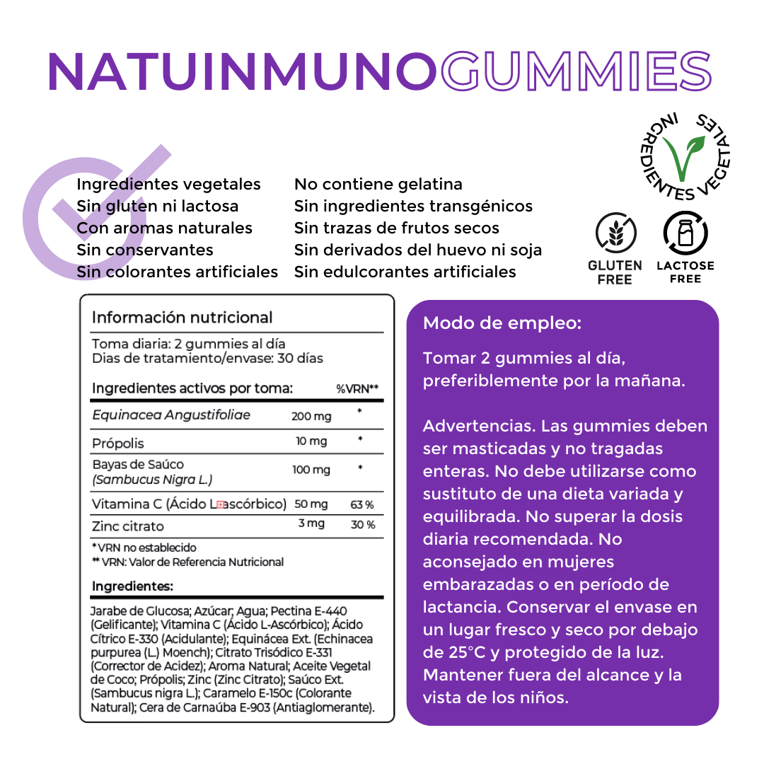 NatuInmuno Gummies – Apoya naturalmente a tus defensas - 1 mes